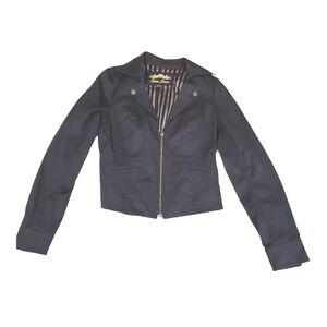 Guess Jeans Women's Cropped Jacket  Y2K-Inspired Moto Style
